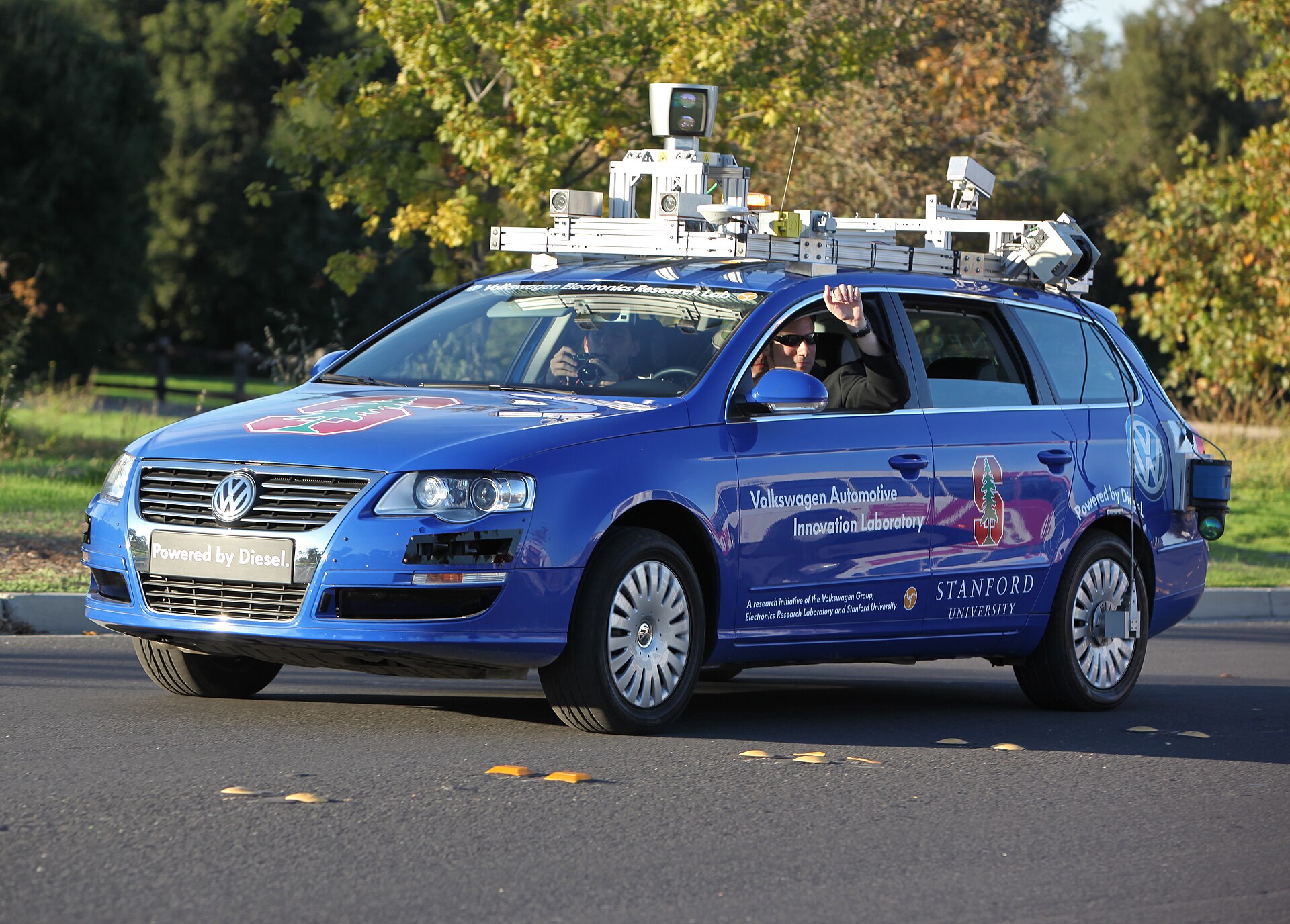 Car with roof sensors for hands-free driving